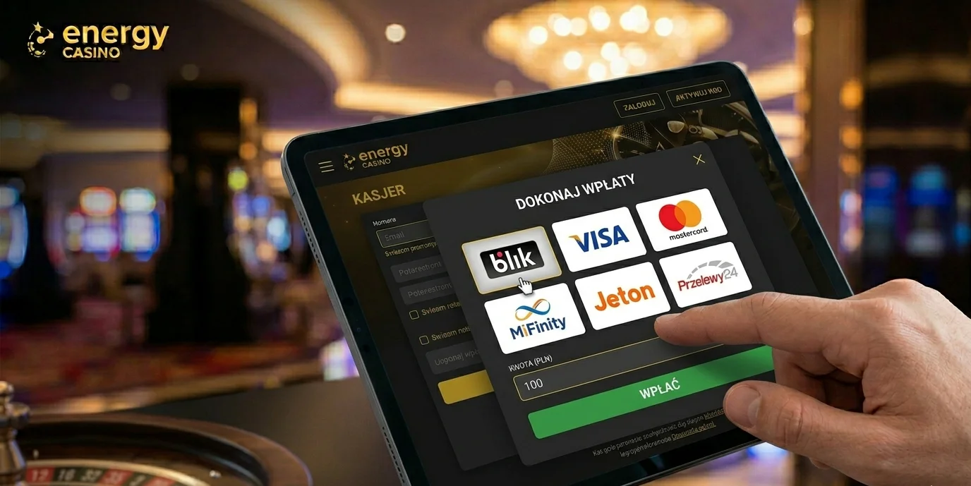 Kasjer Energy Casino — BLIK, Visa, Mastercard