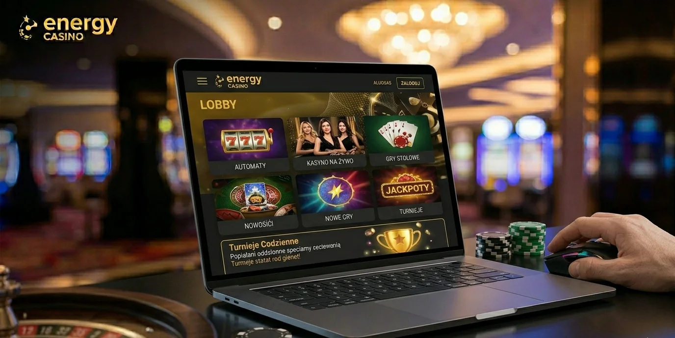 Lobby gier Energy Casino na komputerze stacjonarnym