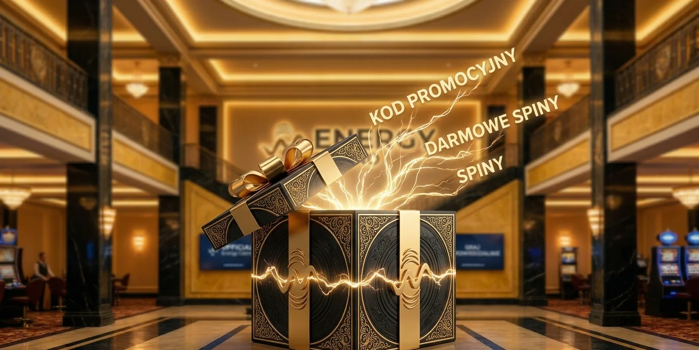 Bonus Energy Casino w formie pudełka prezentowego z darmowymi spinami